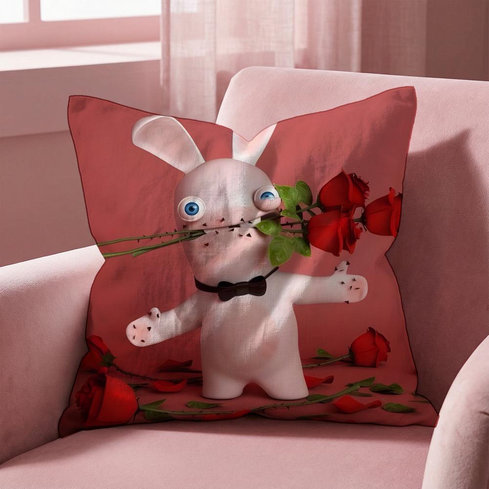 Rabbids Invasion Cushion Cover Multi-Scene Pillow Cover for Home & Car - Reversible, Soft & Durable for Daily Use