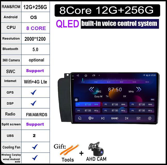 7 Inch Android 14 For Volvo XC70 V70 S60 2005 - 2009 Car Radio Multimedia Player Navigation GPS Carplay 4G WIFI