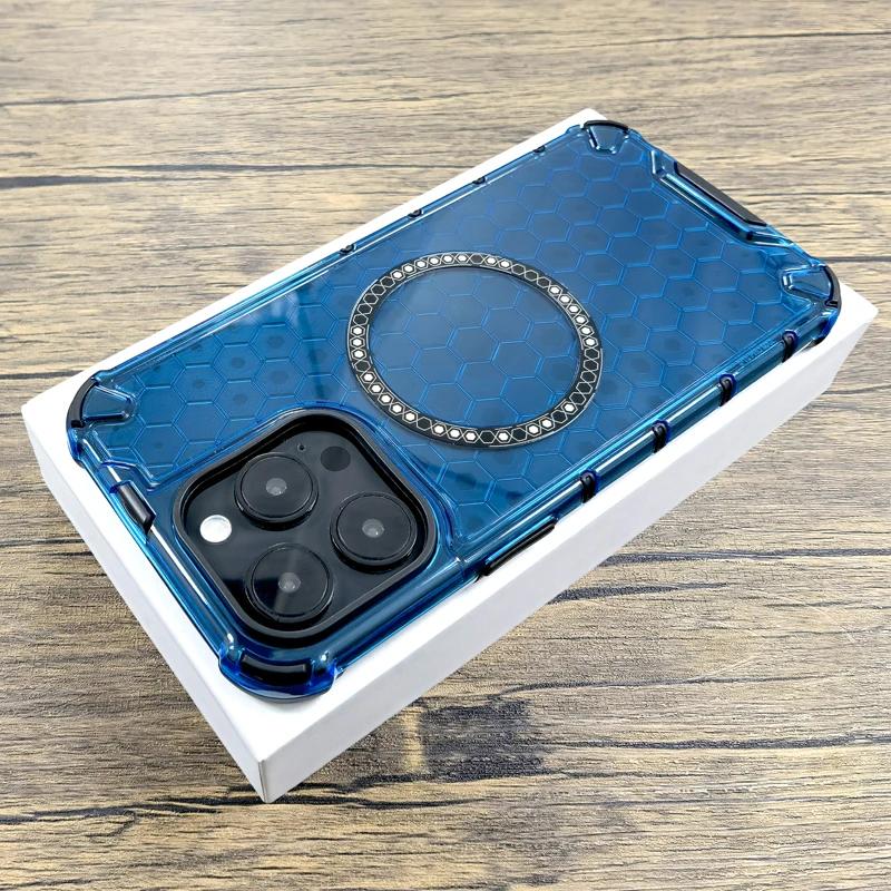 Stoßfestes Rüstungsgehäuse mit Wabenstruktur für Xiaomi Redmi Realme OPPO VIVO Samsung HONOR iPhone Nothing Phone für Magsafe Charge