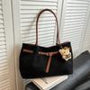Streetwear Tote Bag For Women Large Suede Shoulder Crossbody With Magnetic Closure