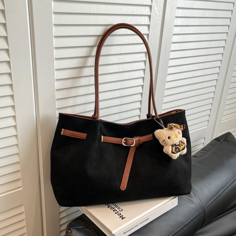 Streetwear Tote Bag For Women Large Suede Shoulder Crossbody With Magnetic Closure