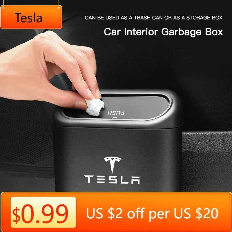 Autoaufkleber Tesla Tragbarer Auto-Tür-Mülleimer Innenraum-Aufbewahrungsbox Auto Zubehör Für Tesla Model 3 S X Y Cybertruck Roadster