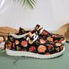Colorful Pumpkin Print Casual Sneakers for Women Soft Bottom Lightweight Slip On Loafers Woman Comfortable Non Slip Flat Shoes