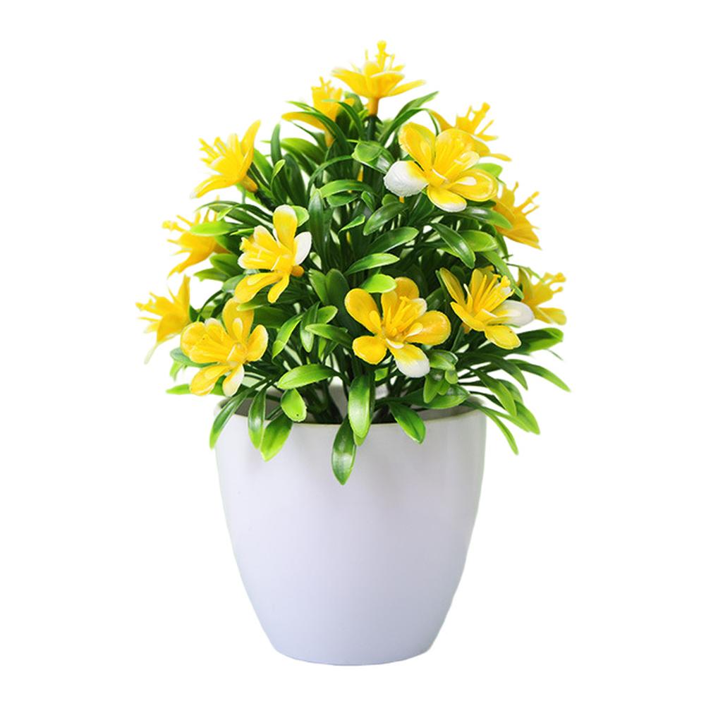 Compact Design Faux Flowers Indoor Décor Potted Plant