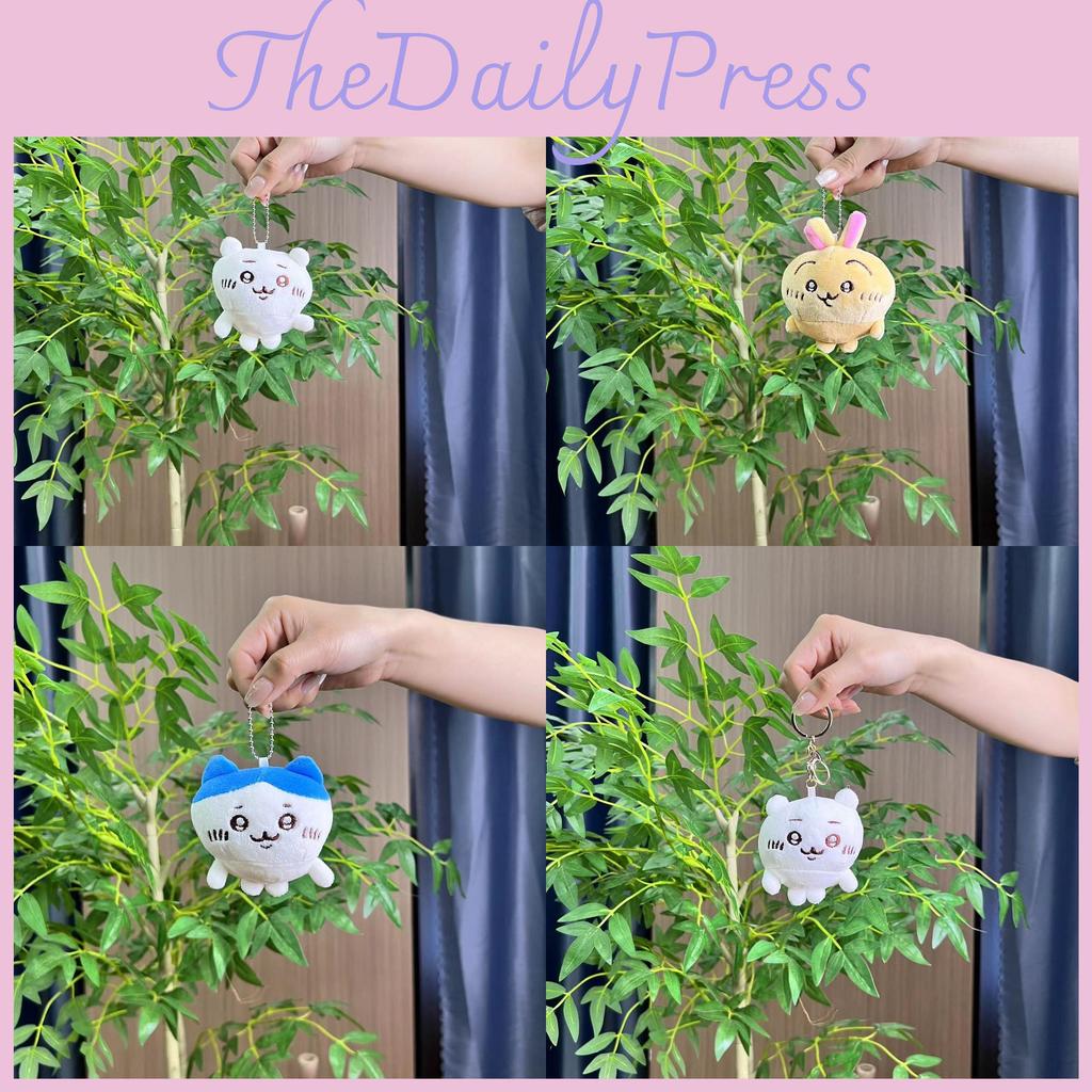 Mini Plush Joyful Bear Keychain With Colorful Chains Ultra Soft Cute Animal Toy