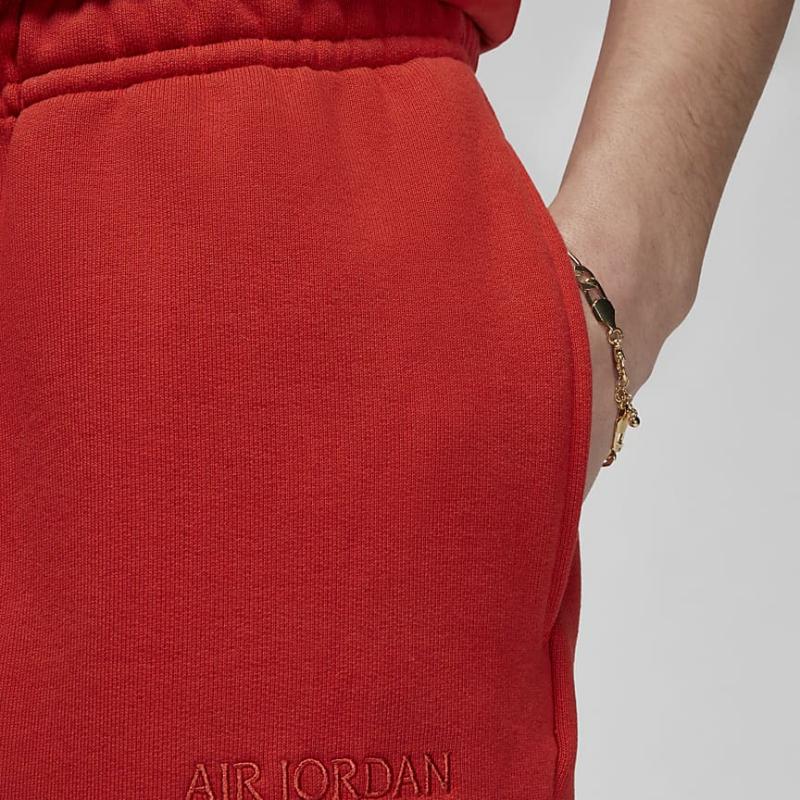 Jordan Wordmark Logo Drawstring Straight Shorts Men Bottoms Mystic-Red FJ0700-622