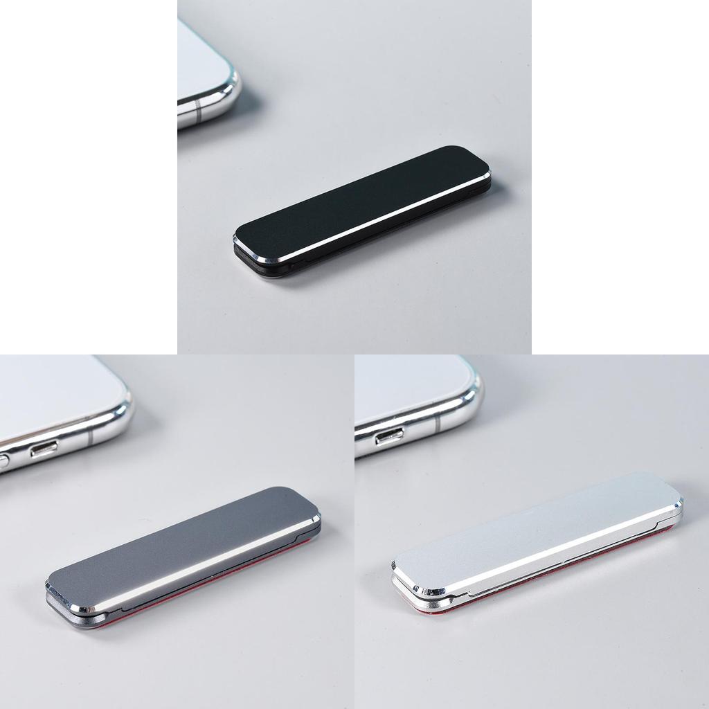 Aluminum Alloy Mini Portable Phone Stand With Sticky Back Support For Travel And Office Use