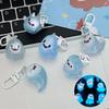 Halloween Luminous Ghost Keychain Cartoon Resin Keyring Glow In The Dark Key Holder Backpack Pendant Earphone Charms