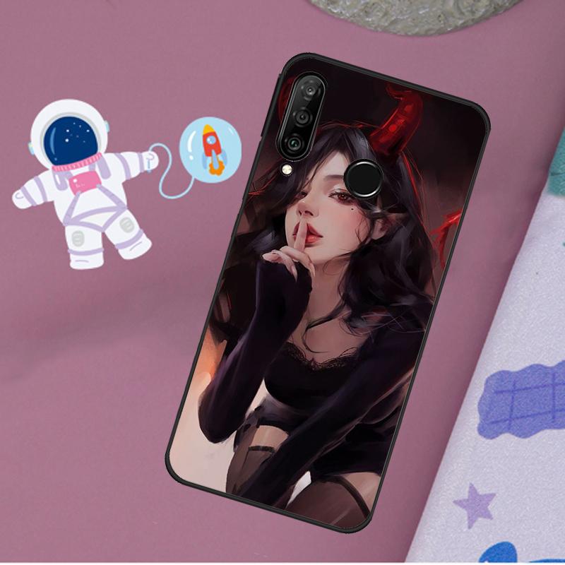 Aesthetic Devil Woman Bad Girl For Huawei Nova 11i 7i 8i 12i 12s Y73 Y70 Y90 Y60 Y72 Y61 Y91 9 10 SE P40 Lite P30 Pro Case