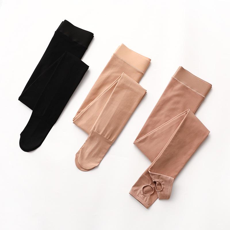 Fleece-Lined Plus Size Nylon Pantyhose: Warm, Invisible, Anti-Exposure Base Layer Stockings