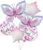 6Pcs/set Butterfly Birthday Party Decorations Butterfly Foil Balloons for Wedding Gils' Birthday Party Decoration Supplies