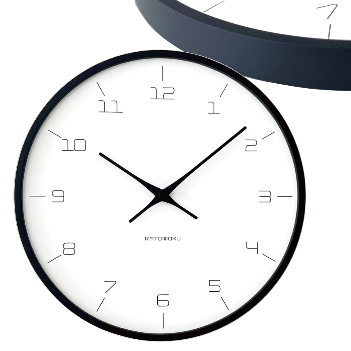 

KATOMOKU plywood wall clock, black, km-71BK, sweep movement, 304mm diameter (quartz clock)