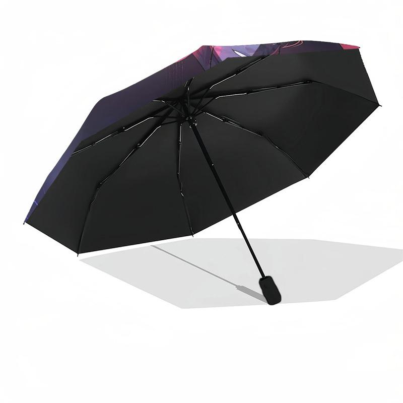 1pc Outdoor Umbrella with Anime Characters, Automatic Opening/Closing, Portable 3-Fold Design, 8-Rib Iron Frame - Perfect Gift for Fans, Traveler