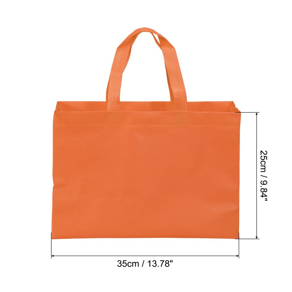 25x35cm Reusable Gift Bags, 10 Pack Horizontal Style Non-Woven Grocery Tote Bag for Travel Storage