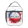 Made In Polska Poland Polish Flag Red White Gift Insulated Lunch Bag for Women Children Food Boxes Thermal Lunch Box Tote