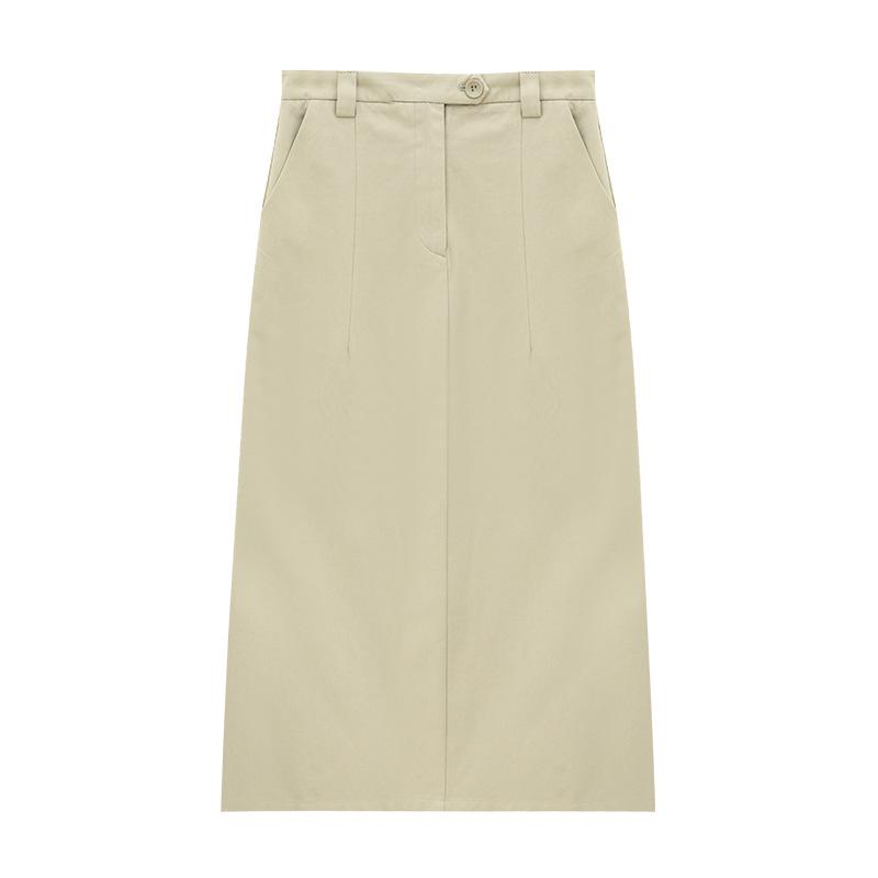 

Юбка миди А-силуэта с разрезом Love & Nancy Retro из чистого хлопка - Стиль Old Money, Повседневная осенняя коллекция для женщин Large