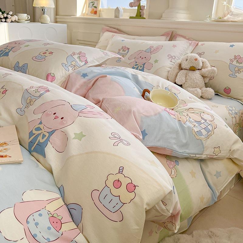 Cartoon Printed Bedding Comfortable Breathable Children s Room Bed Sheets Machine Washable Quilt Covers Sleeping Naked Anti-static Bed Sheets 1.2m bed 3pcs 150x200cm
