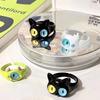 Funny Black Green White Cat Monster Ring Big Eyes Sweet Cool Cartoon Cute Girlfriends Couple Open Ring Gift Jewelry