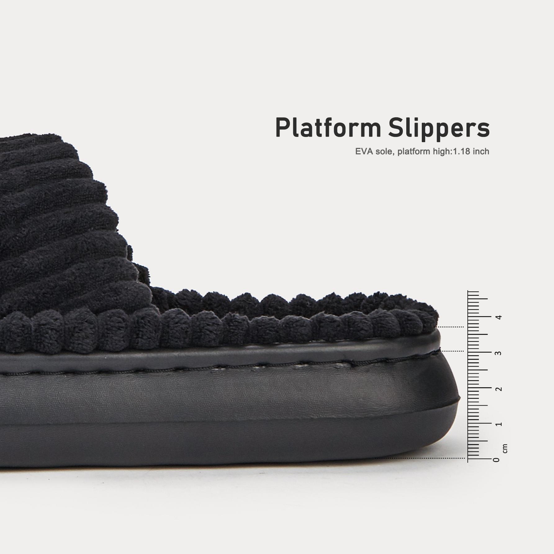 Зимние однотонные льняные тапочки — фото 4