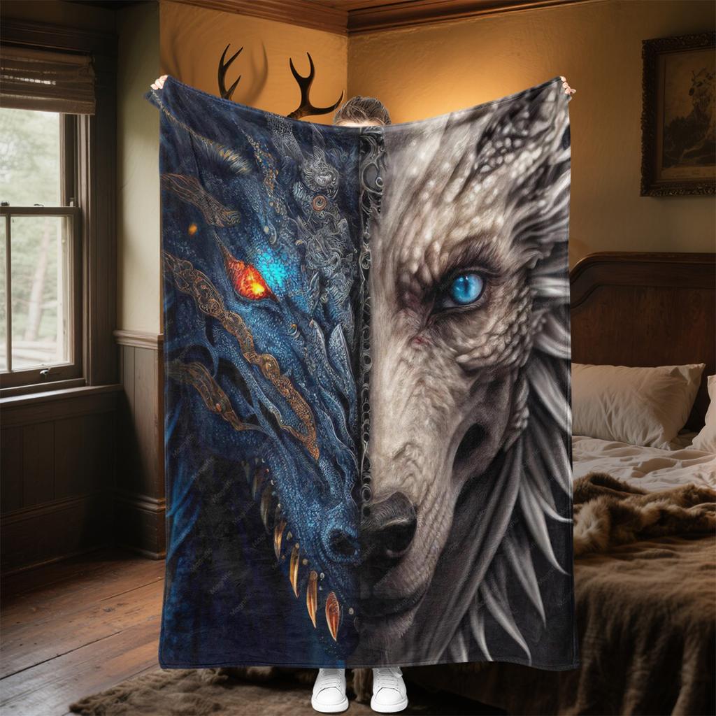 Dragon Throw Blanket All Seasons Soft Comfortable Couch Office Nap Blanket Travel Blanket Festive Gift