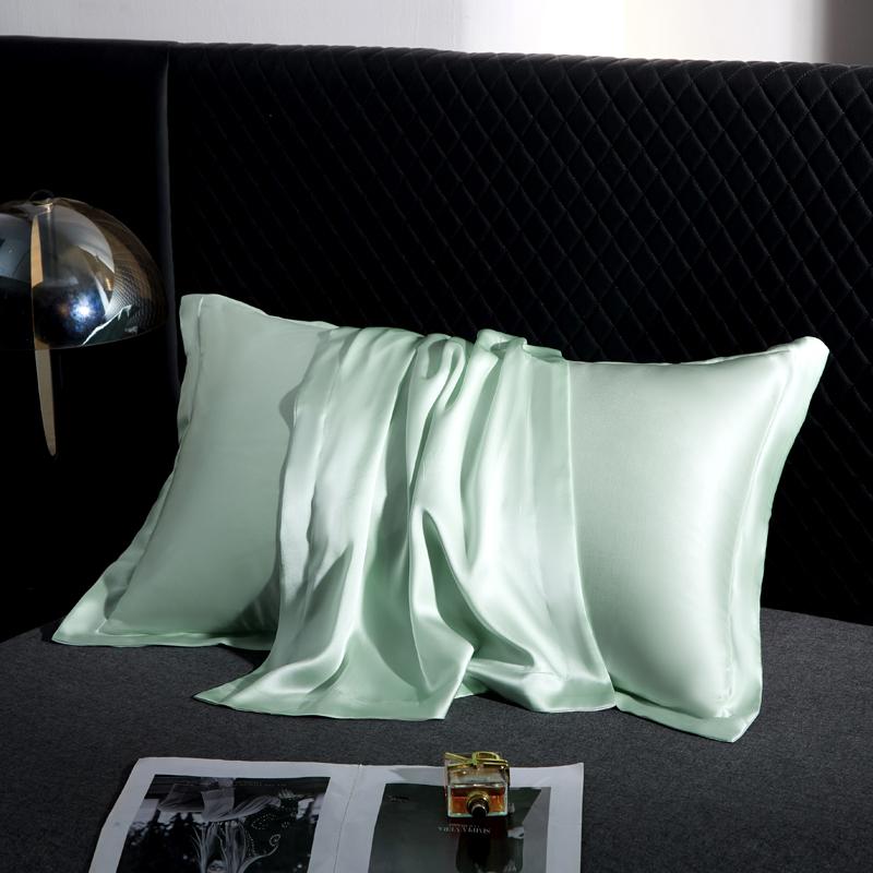100% Maulbeerseide Kissenbezug Eine Seite 6A 25 Momme Seidenkissenbezug Einfarbig Haare Haut Schutz Breiter Rand Dekorativer Bezug