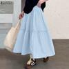 Women Casual Elastic Waist Summer Loose Long Skirts