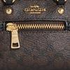 Coach Fermeture éclair de galerie Poche extérieure Porte-clés Toile enduite et cuir lisse Mini sac Sacs pour femmes Marron CC895-IMAA8