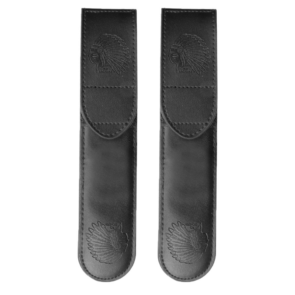 2pcs Outdoor Bow Hook for Recurve Holder on Your Waist Belt, Artificial Leather, Durable, Black