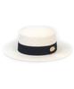 White Navy Line Panama Hat