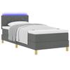VidaXL Lit à ressort avec matelas &amp; LED Gris foncé 90x200 cm Tissu 3342486