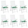 Seat Cushions 6 Pcs Leaf Pattern 50 X 50 X 4 Cm Fabric