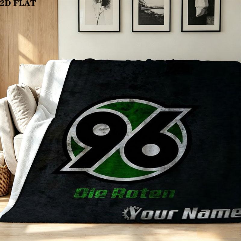 1PC Hannover 96 Custom Name Patterned Flannel Blanket Suitable For All Seasons for Home Decor Warmth and Comfort Gifts Holiday Present