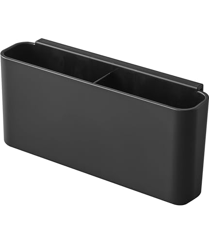 Yamazaki Makeup Box, Black, Approx. W31 x D15 (including handle) x H15.5cm, Tower Design, Portable with Handle, 5454