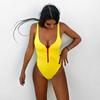 Elegant Women's One-piece Swimsuit Swimwear Zipper Monokini Bathing Suit Padded Bikini For Stylish Beach Days