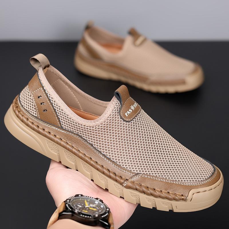 Fashion Summer Autumn Mesh Shoes for Men Solid Color Fashion Casual New Designer Shoes Male Soft Sole Light Driving Shoe Man