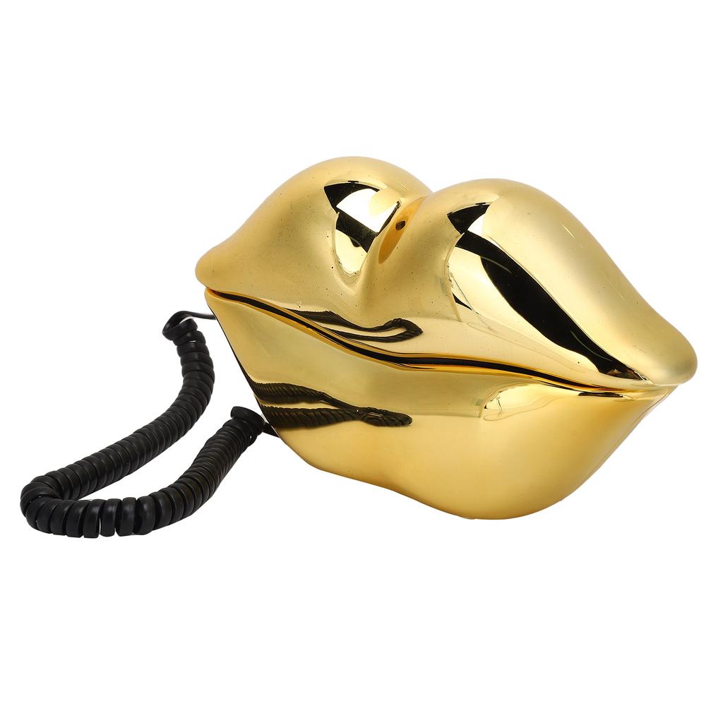 Electroplating Golden Lip Shape Telephone with Telephone Line for Home Office Hotel
