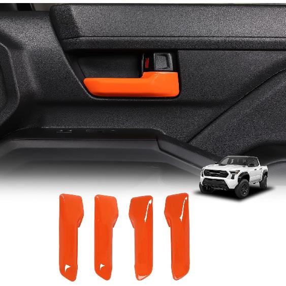 

Daeiclru Inner Door Handle Cover Compatible with Toyota Tacoma 2024+ Toyota Tundra/Sequoia 2022-2025 4Runner 2025+, Front Rear Door Handle Protector оранжевый
