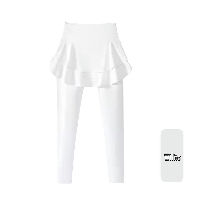 

2025 Kids’ Ice-Feel Yoga Skirt Pants: Quick-Dry, Skin-Friendly, Two-Piece Design for Sports 140 білий