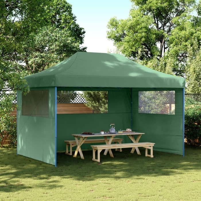 VidaXL Collapsible Pop-Up Party Tent 3 Sidewalls Green, Tent, Awning Tent, Gazebo Awning, Tent 4004968