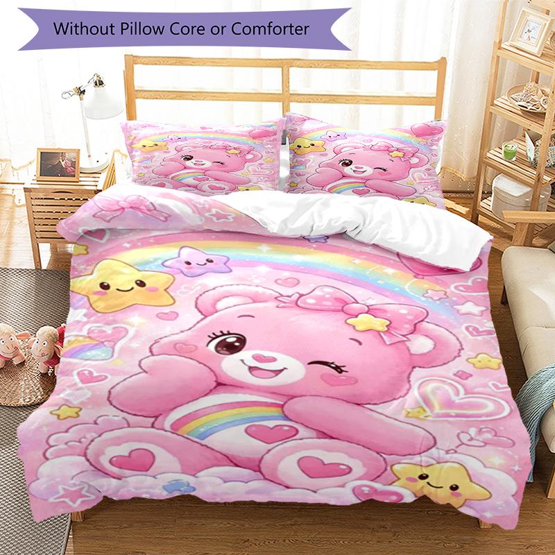 3pcs Bear Bedding Set Duvet Cover Closure Includes 1 Duvet Cover & 2 Pillowcases, Soft and Comfortable for All Seasons.