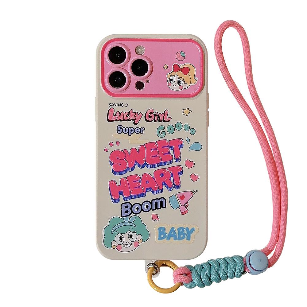Water Gun Girl Is Suitable for Iphone14 IPhone 12  Phone Case 13 Pro Max  Pink Bracelet 16 All Inclusive 15  Huawei