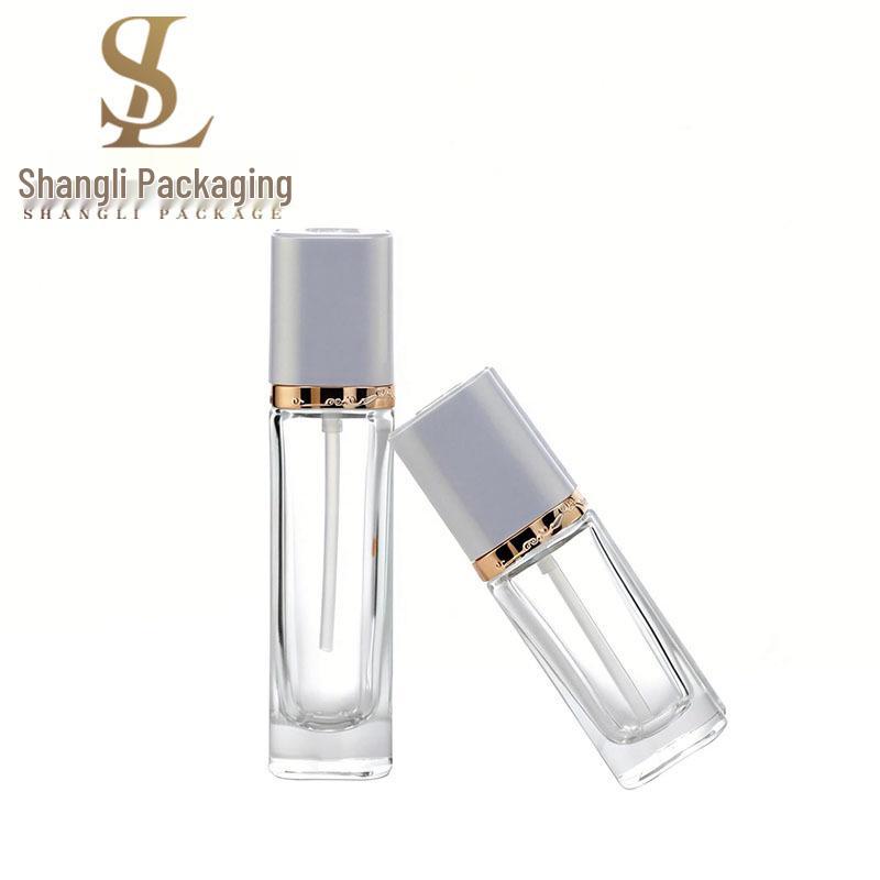 In Stock: Transparent 30ml Clover Press-Top Lotion Bottle, 50ml Glass Bottle, BB Cream Skincare Travel Size Bottle
