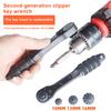 3-in-1 Ratchet Drill Chuck Key Wrench Non Slip Handle Chuck Key Replacement Tool Electric Drill Chuck Key Wrench for Power Tools