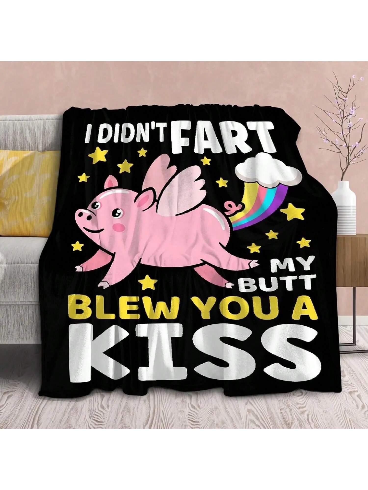 

S Pink Pig Animal Super Soft Sherpa Blanket For Bed Sofa Sofa, Fun Blanket For Teen S 75X95CM сірий колір
