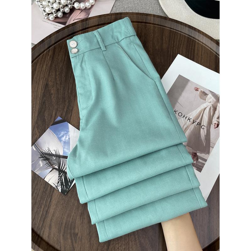 New White Tencel Linen Wide-Leg Pants for Women, Summer Thin Anti-Wrinkle Cotton Linen Suit Pants, Draped Ice Silk Pants
