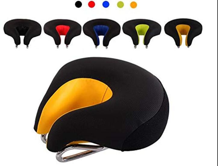 Poilee Bicycle Shock Ergonomic Comfortable for Available for Weekday A038 Saddle, Soft, Absorbing, Design, Cycling, Use, (Black)