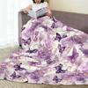 Lavender Butterfly Floral Pattern Blankets Flannel Sofa Throw Blanket Super Soft for Home Bedroom Outdoor Throws Bedspread Quilt
