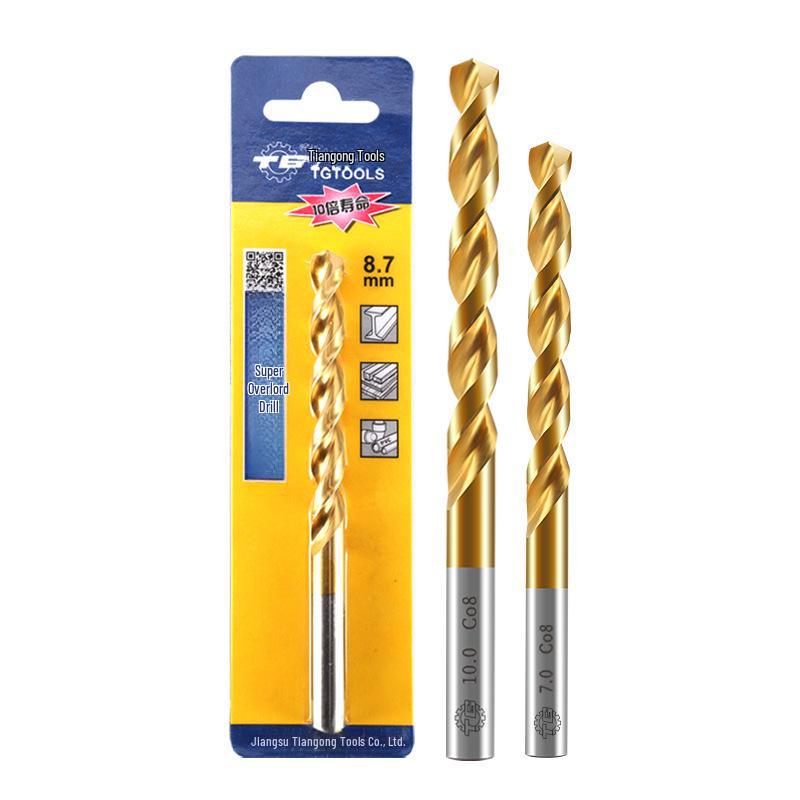 Tiangong M42 Titanium-Plated 8% Cobalt Twist Drill Bit for 304 Stainless Steel