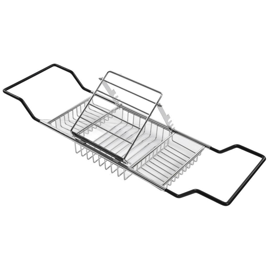 Metal Bathtub Rack Retractable Adjustable Removable Stand Bathroom Caddy Tray Rack for Hotels