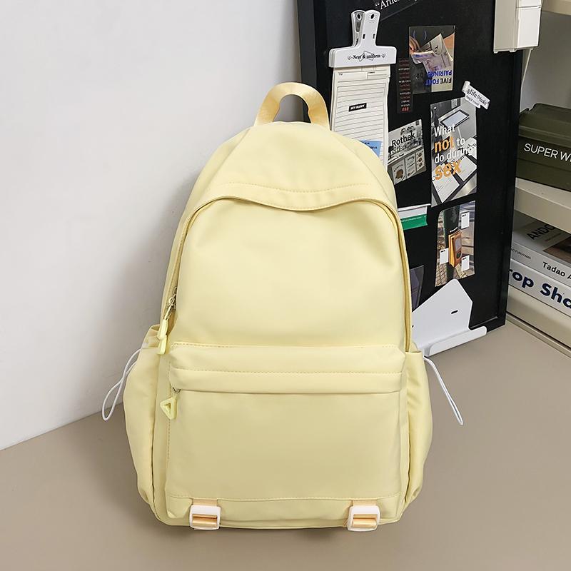Large Capacity Student Schoolbag Solid Color Women Backpack Men Travel Backpack